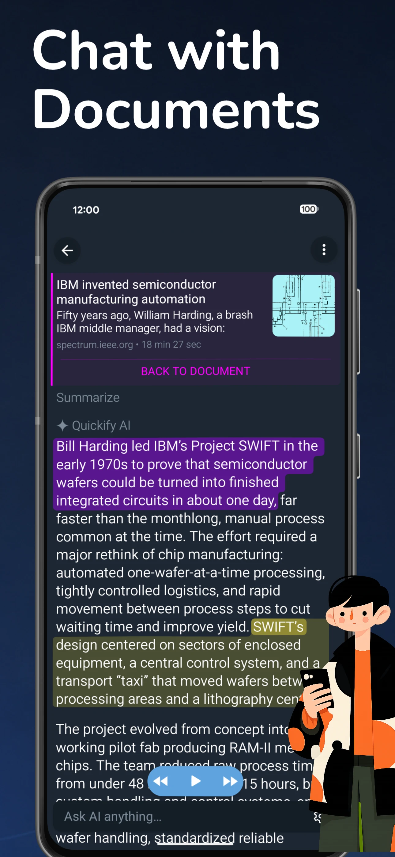 Quickify: AI PDF Reader & TTS screenshot