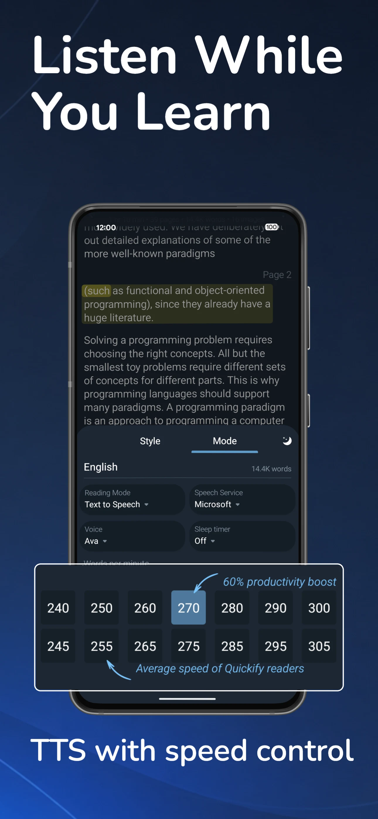 Quickify: AI PDF Reader & TTS screenshot